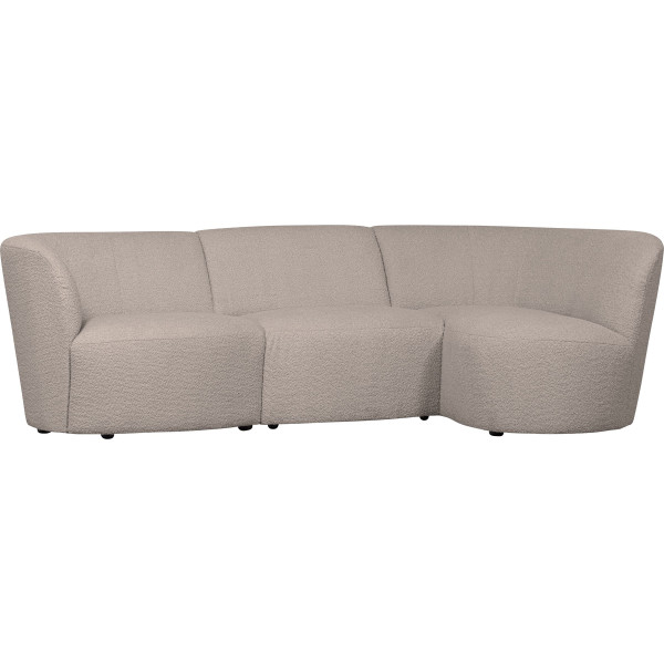 Sofa Coco 3-Sitzer Rundung rechts Bouclé sand 230x138