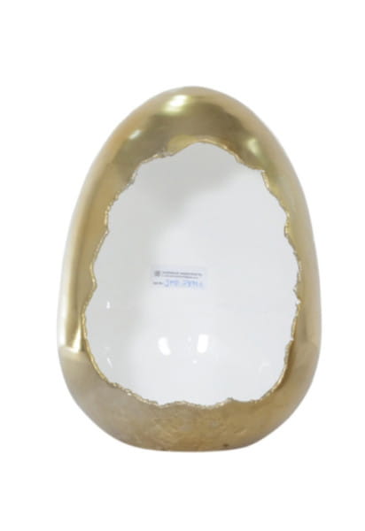 Windlicht Egg gold-weiss 28