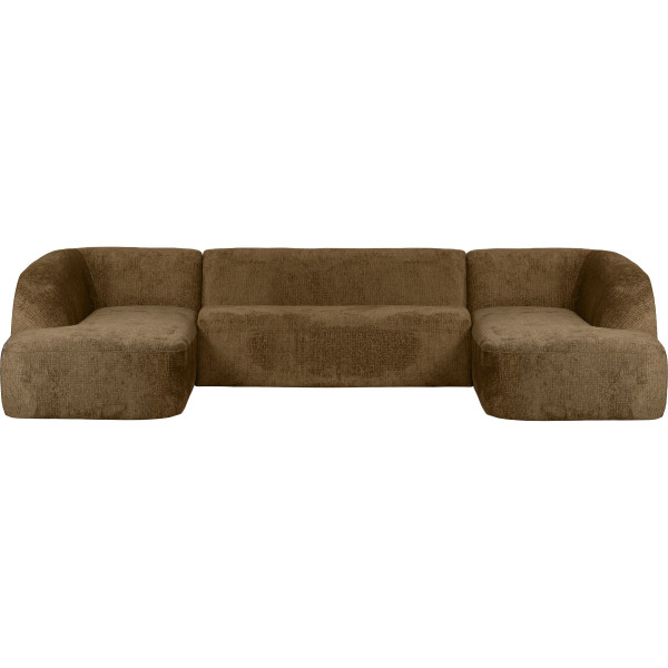 Sofa Sloping U-förmig Chenille Velvet brass 339x225