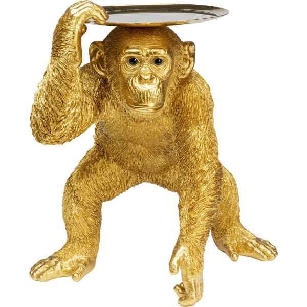 Deko Figur Butler Playing Chimp gold 52