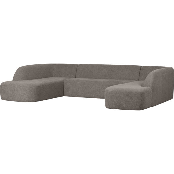 Sofa Sloping U-förmig Chenille grau meliert 339x225