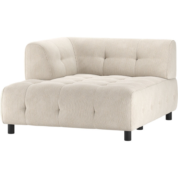 Chaiselongue Louis 1.5-Sitz links Rippstoff powder 122x140