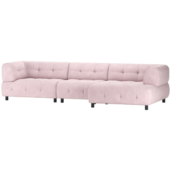 Ecksofa Louis Chaiselongue rechts Flachgewebe mauve 334x120