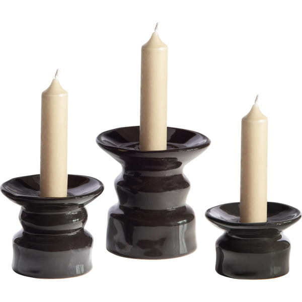 Kerzenhalter Mason Keramik schwarz (3er-Set)