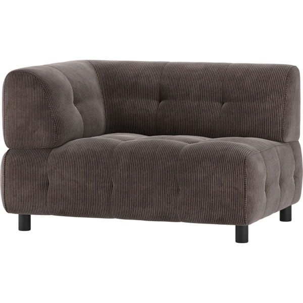 Sofa-Element Louis 1.5-Sitz Arm links Rippstoff coffee