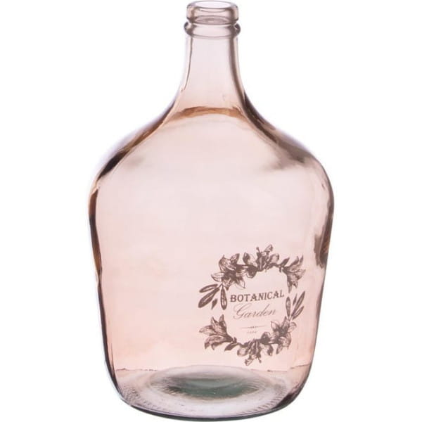 Vase Korbflasche rosa rund 18