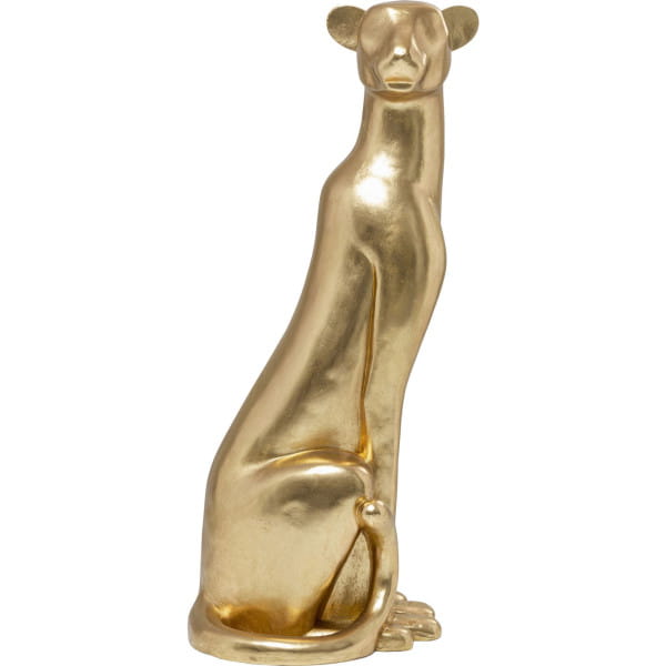 Deko Figur Sitting Leopard gold 150
