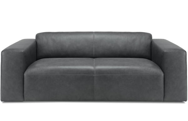 Sofa 2-Sitzer No02 Leder Retro grau 198