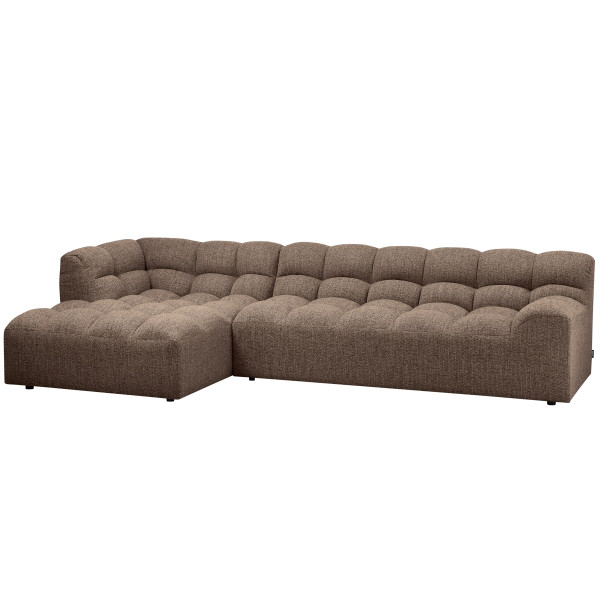 Ecksofa Allure links Webstoff grob dunkelbraun meliert 324x165