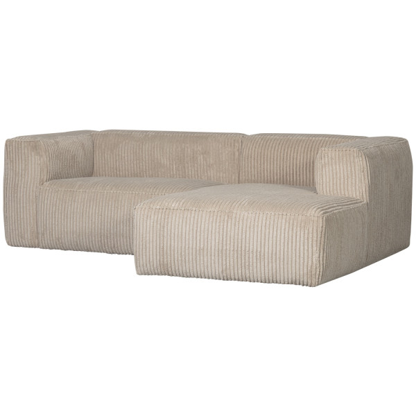 Ecksofa Bean rechts Hefty Ribcord travertin 254x178