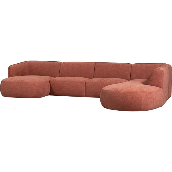 Sofa Polly U-förmig rechts Webstoff rot 353x245