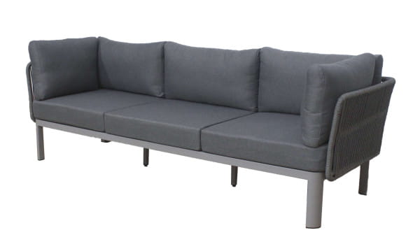 Gartensofa Madrid 3-Sitzer grau