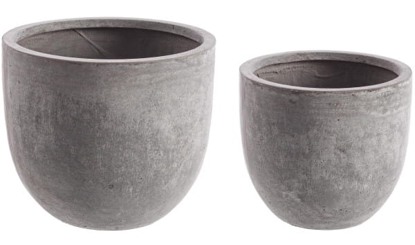 Vase Cement rund niedrig Grau (2er-Set)