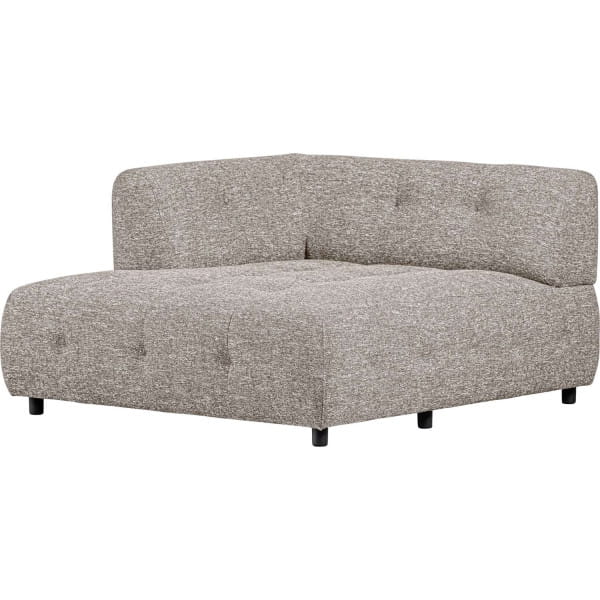 Chaiselongue Louis 1.5-Sitz links Webstoff grob powder 122x140