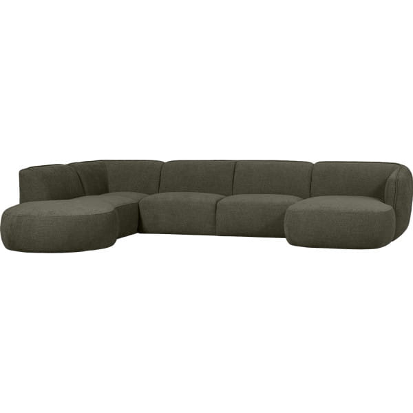 Sofa Polly U-förmig links Webstoff grün 353x245