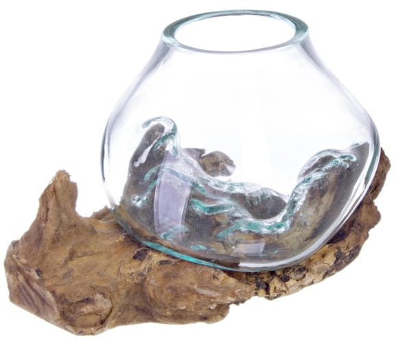 Holzwurzel Waterdrop mit Glas Vase 9731