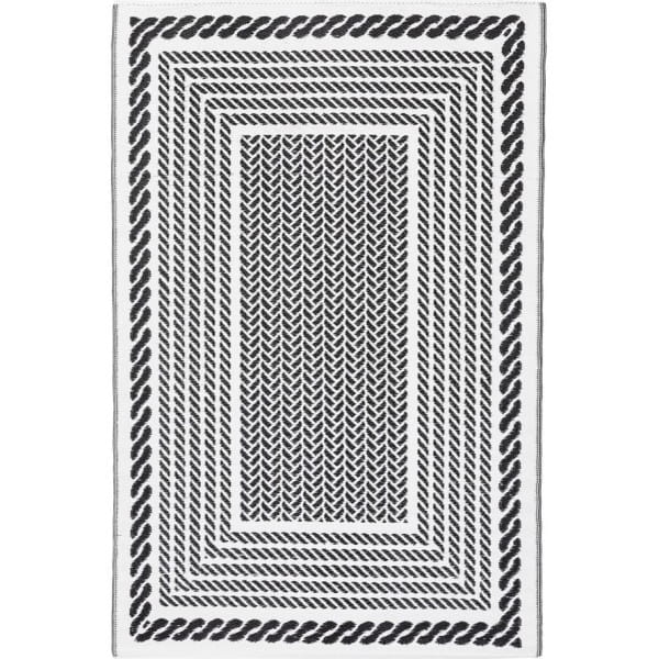 Outdoor-Teppich Kashan weiss-schwarz 150x210