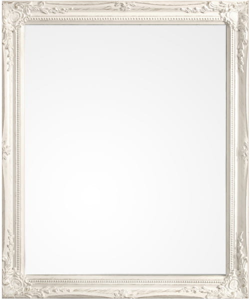 Spiegel Miro mit Rahmen weiss 46x56