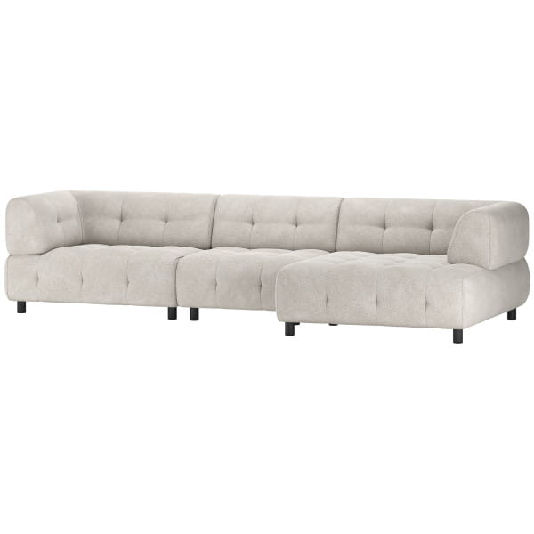 Ecksofa Louis Chaiselongue rechts Chenille powder 334x120