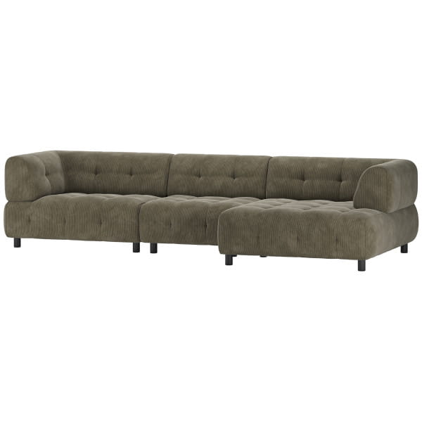 Ecksofa Louis Chaiselongue rechts Rippstoff leaf 334x120