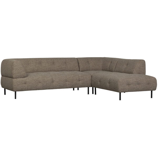 Ecksofa Lloyd rechts Webstoff grob dunkelbraun melange 267x205