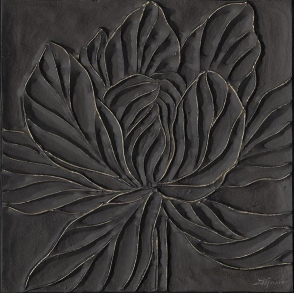 Wandbild Black Flower 100x100