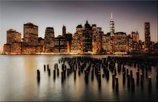 Glasbild New York Night 70x100