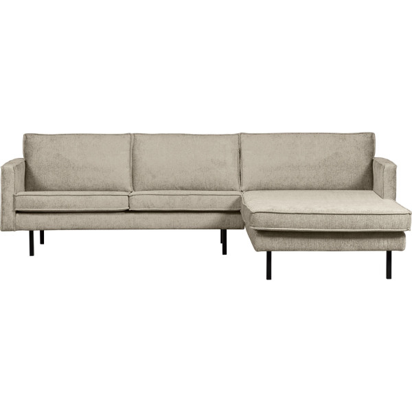 Ecksofa Rodeo Longchair rechts Chenille Velvet wheatfield 300x155