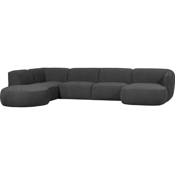 Sofa Polly U-förmig links Webstoff grau 353x245