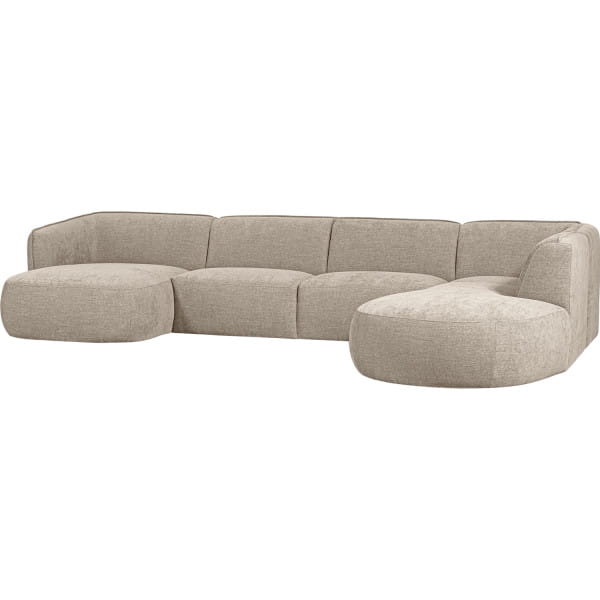 Sofa Polly U-förmig rechts Webstoff sand 353x245