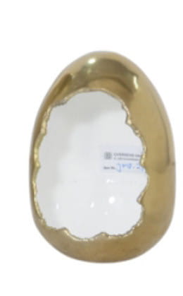 Windlicht Egg gold-weiss 13