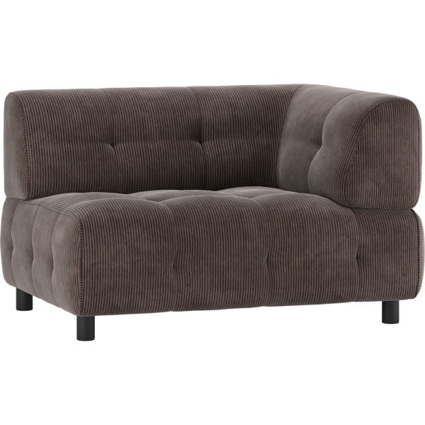 Sofa-Element Louis 1.5-Sitz Arm rechts Rippstoff coffee