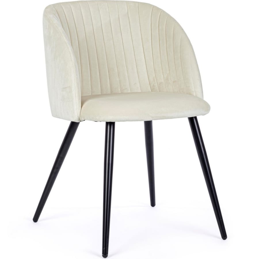 Chaise / Fauteuil Noellie Velours Blanc pieds Or