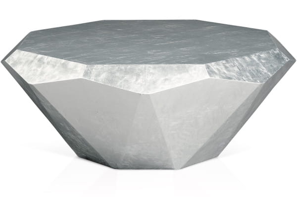 Bretz Couchtisch Stealth Aluminium Blatt silbern 103x103