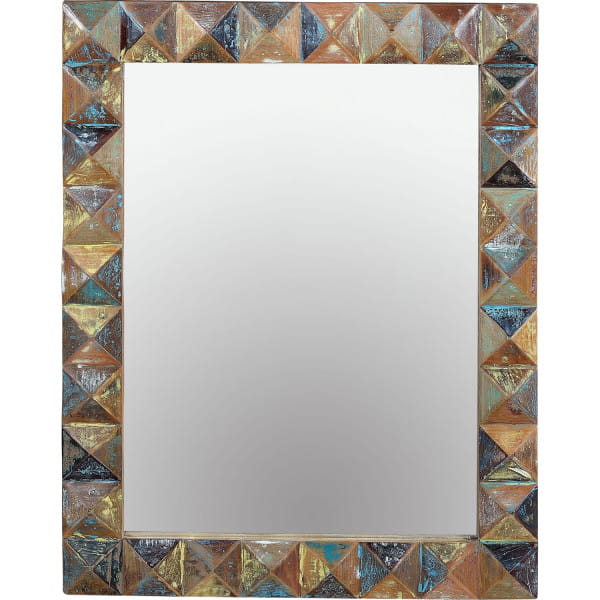 Wandspiegel Diamond Holz recycelt multicolor 80x100
