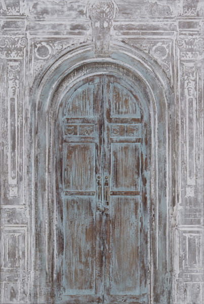 Wandbild Tür antik handgemalt 150x100