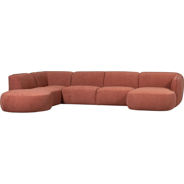 Sofa Polly U-förmig links Webstoff rot 353x245