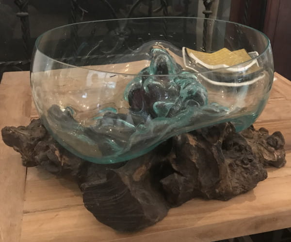 Deko-Wurzel mit Glas Vase 30cm