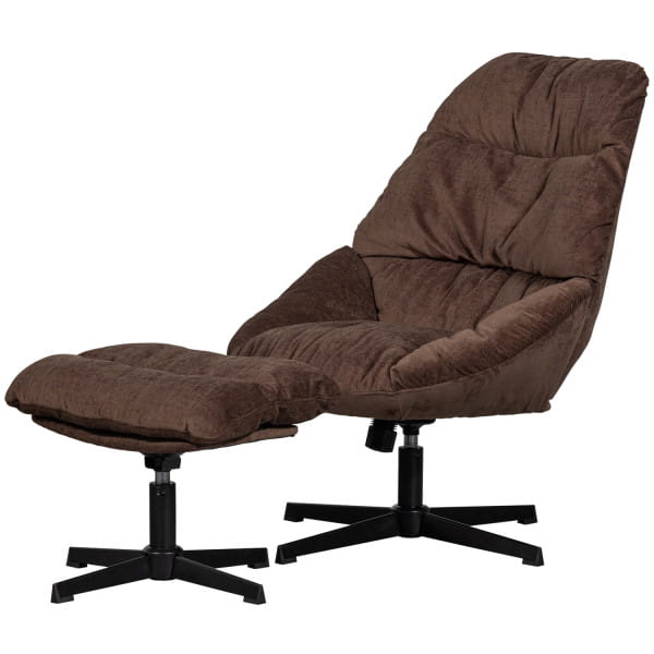 Drehsessel mit Hocker Yaro espresso