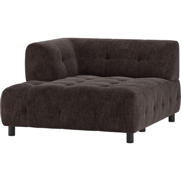 Chaiselongue Louis 1.5-Sitz links Flachgewebe coffee 122x140