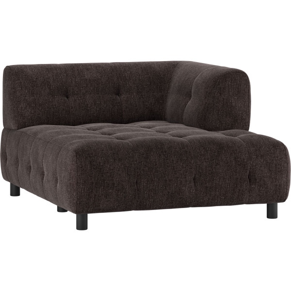 Chaiselongue Louis 1.5-Sitz Arm rechts Flachgewebe coffee 122x140