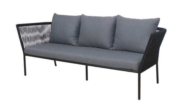 Gartensofa Viola 3-Sitzer grau