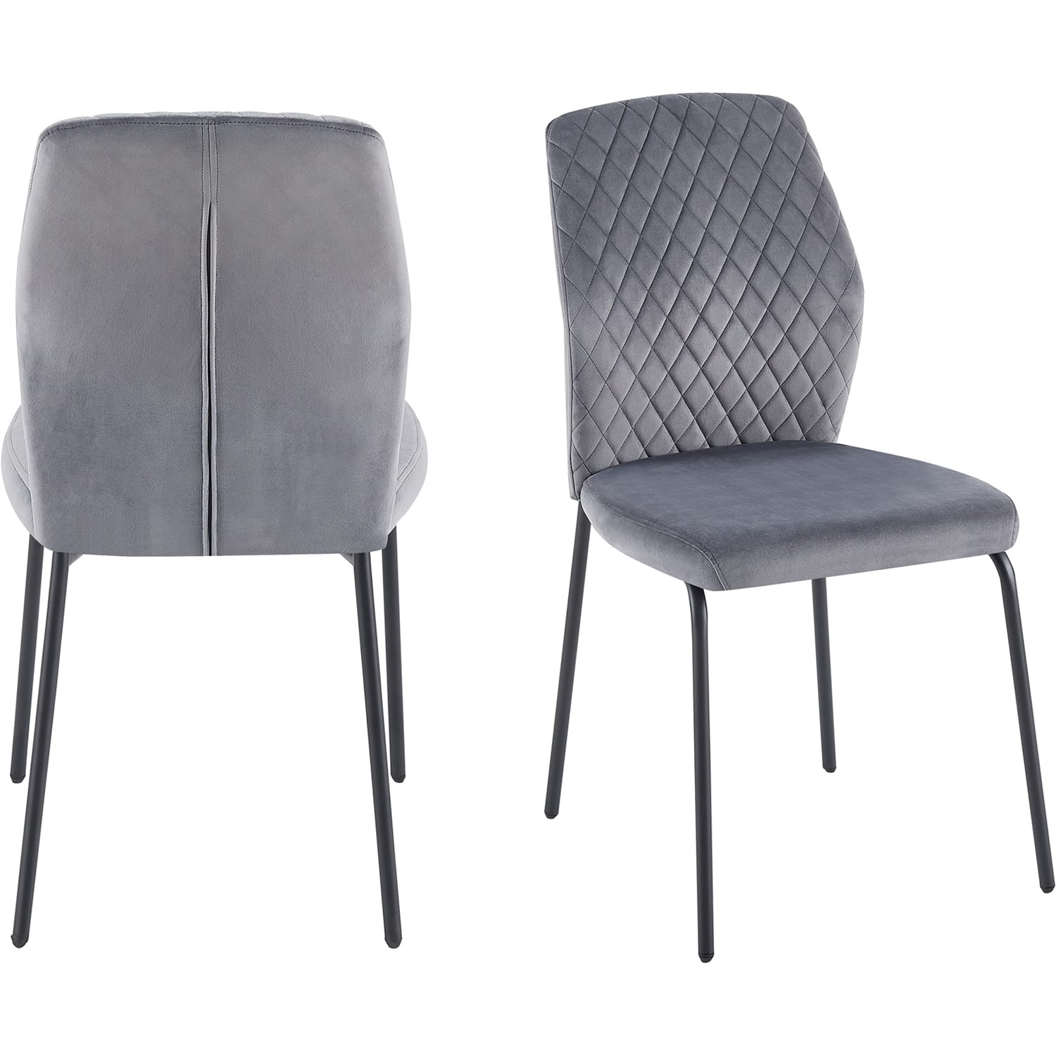 Metall | Snoplix Möbel grau | Samt Stühle | mutoni Polsterstühle Esszimmerstuhl | (2er-Set) möbel