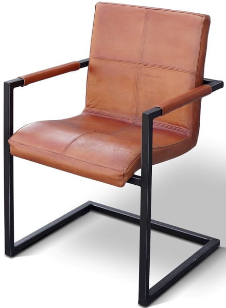 Freischwinger Stuhl Vintage Leder Carlos 3