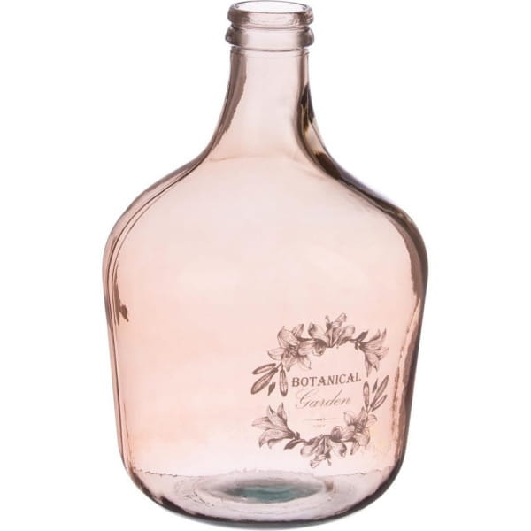 Vase Korbflasche rosa rund 27