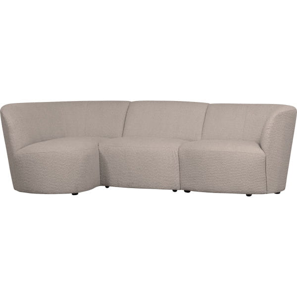 Sofa Coco 3-Sitzer Rundung links Bouclé sand 230x138