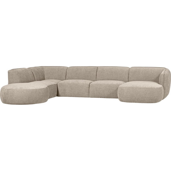 Sofa Polly U-förmig links Webstoff sand 353x245