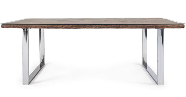 Massivholztisch mit Glas Stanton 220x100