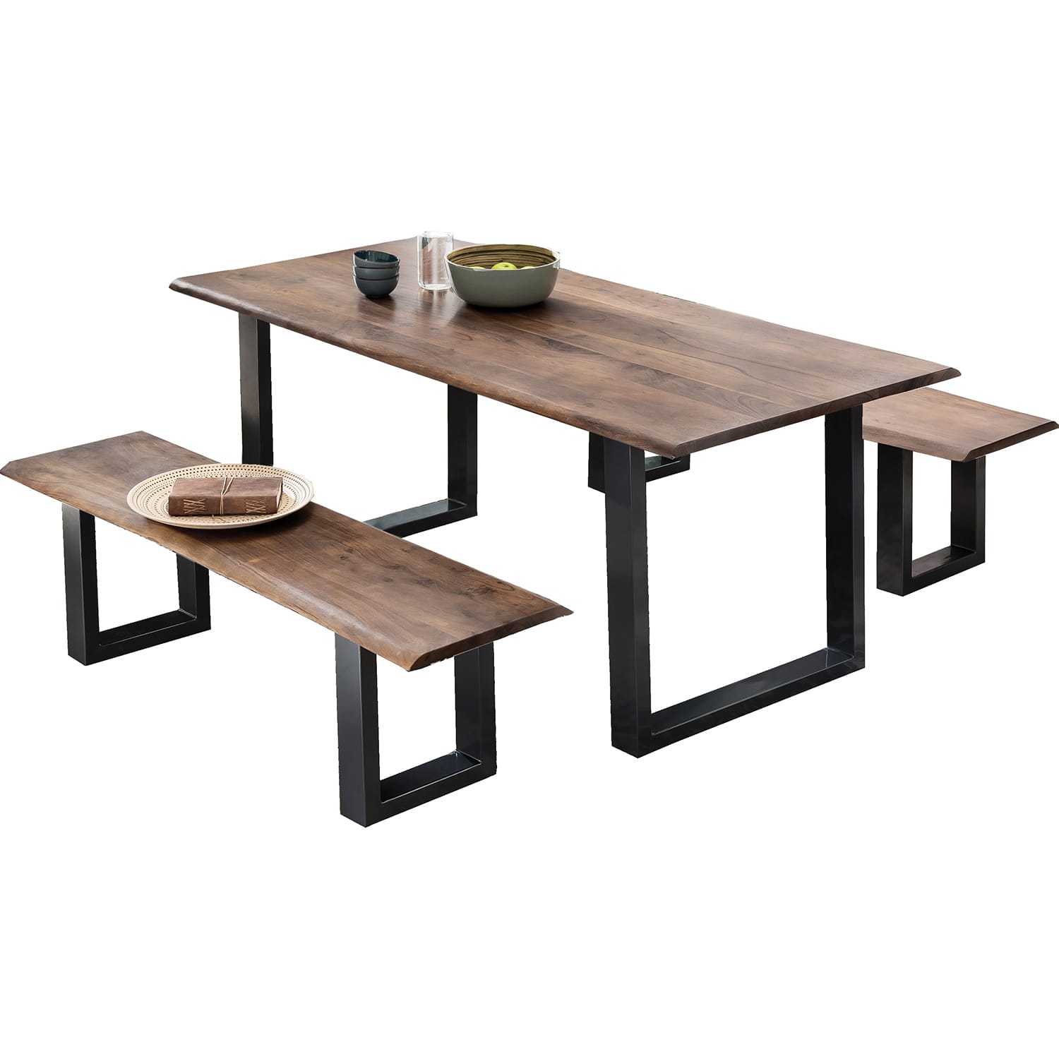 Tavolo da pranzo in legno massello di acacia acciaio 120x80, Tavoli in  legno massello, Tavoli da pranzo, Tavoli, Mobili