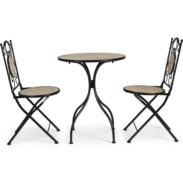 Garten Bistro-Set Kansas Tisch und 2 Klappstühle